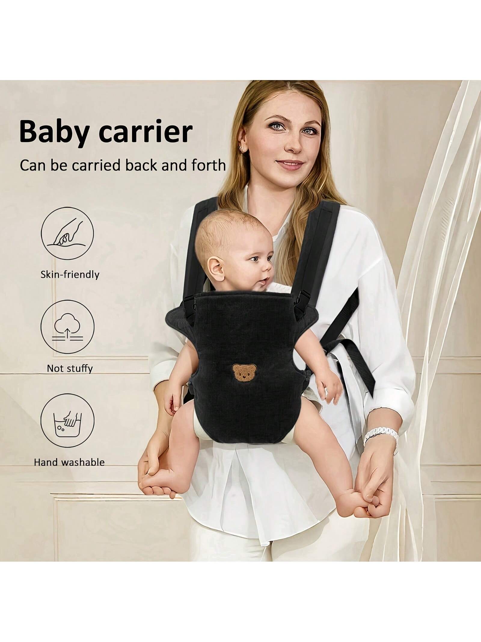 1pc Multifunctional Breathable Baby Carrier, All-Season Use, Detachable Design, Ergonomic, Convenient For Outdoor, Perfect Baby Shower Gift, For New Moms