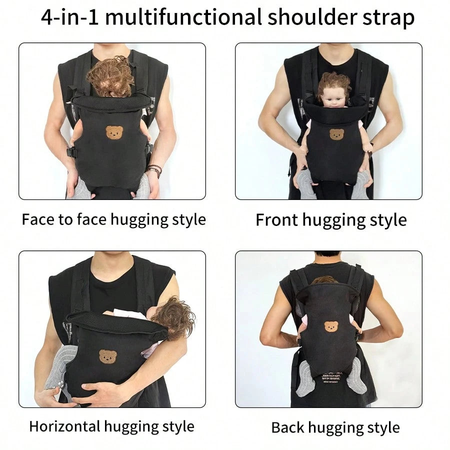 1pc Multifunctional Breathable Baby Carrier, All-Season Use, Detachable Design, Ergonomic, Convenient For Outdoor, Perfect Baby Shower Gift, For New Moms
