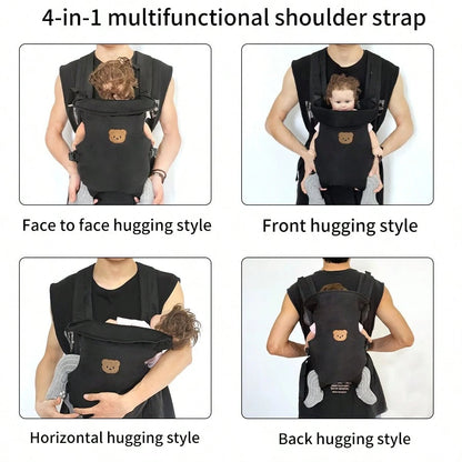 1pc Multifunctional Breathable Baby Carrier, All-Season Use, Detachable Design, Ergonomic, Convenient For Outdoor, Perfect Baby Shower Gift, For New Moms