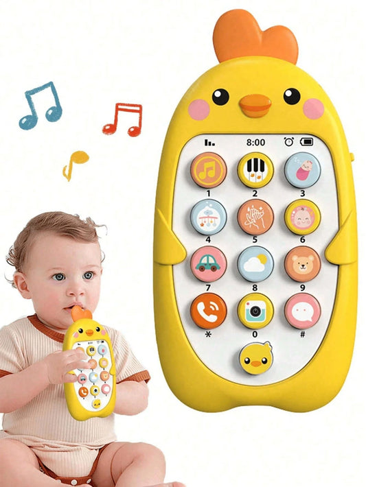 1pc Multifunctional Cute Designed Baby Phone Toy, Sensory Learning Function With Various Sound & Light Effects, Teether Toy, Infant Baby Shower Gift