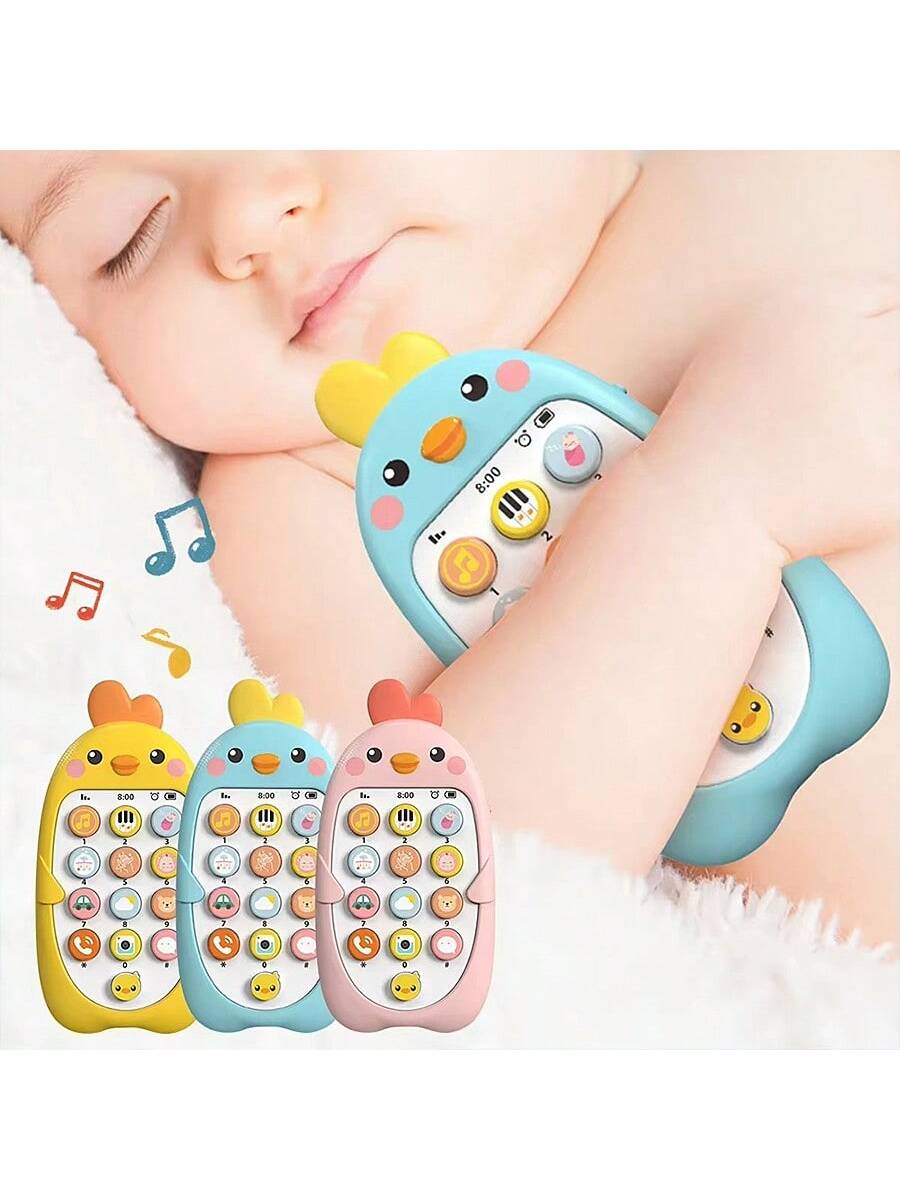 1pc Multifunctional Cute Designed Baby Phone Toy, Sensory Learning Function With Various Sound & Light Effects, Teether Toy, Infant Baby Shower Gift