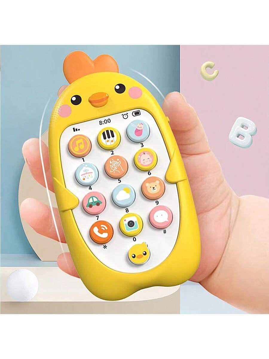 1pc Multifunctional Cute Designed Baby Phone Toy, Sensory Learning Function With Various Sound & Light Effects, Teether Toy, Infant Baby Shower Gift