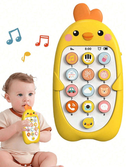 1pc Multifunctional Cute Designed Baby Phone Toy, Sensory Learning Function With Various Sound & Light Effects, Teether Toy, Infant Baby Shower Gift