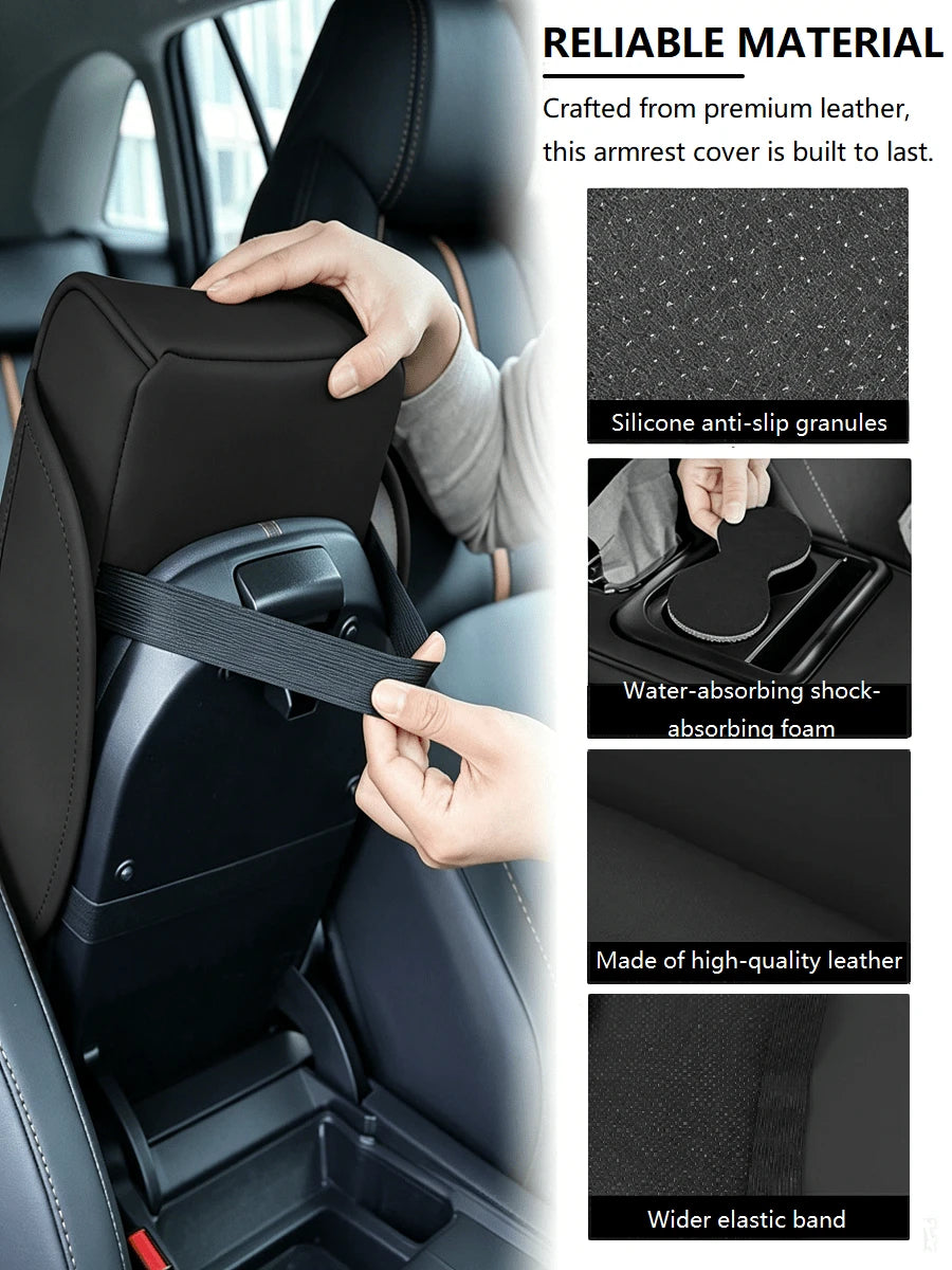 1PC Multifunctional Universal Car Armrest Storage Box,36*22.5*8cm Premium PU Leather Center Console Organizer With USB Charger Cup Holder, Space Saving Car Armrest Cushion Cover, Quick Ship From US Fo