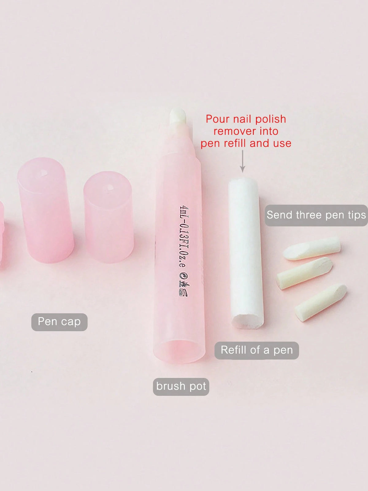 1pc Nail Cleaning Pen Nail Polish UV Gel Correction Remove Brush Pen Manicure Accessory Tool Supplies Nails Nails Supplies Nail Stuff