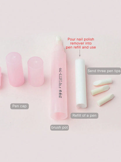 1pc Nail Cleaning Pen Nail Polish UV Gel Correction Remove Brush Pen Manicure Accessory Tool Supplies Nails Nails Supplies Nail Stuff