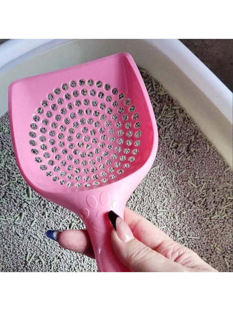 1pc New Cat Litter Scoop, Practical Pet Cleaning Tool For Kitty Litter Box, Large Size Plastic With Small Holes, Pet Pooper Scooper For Cat Litter Box
