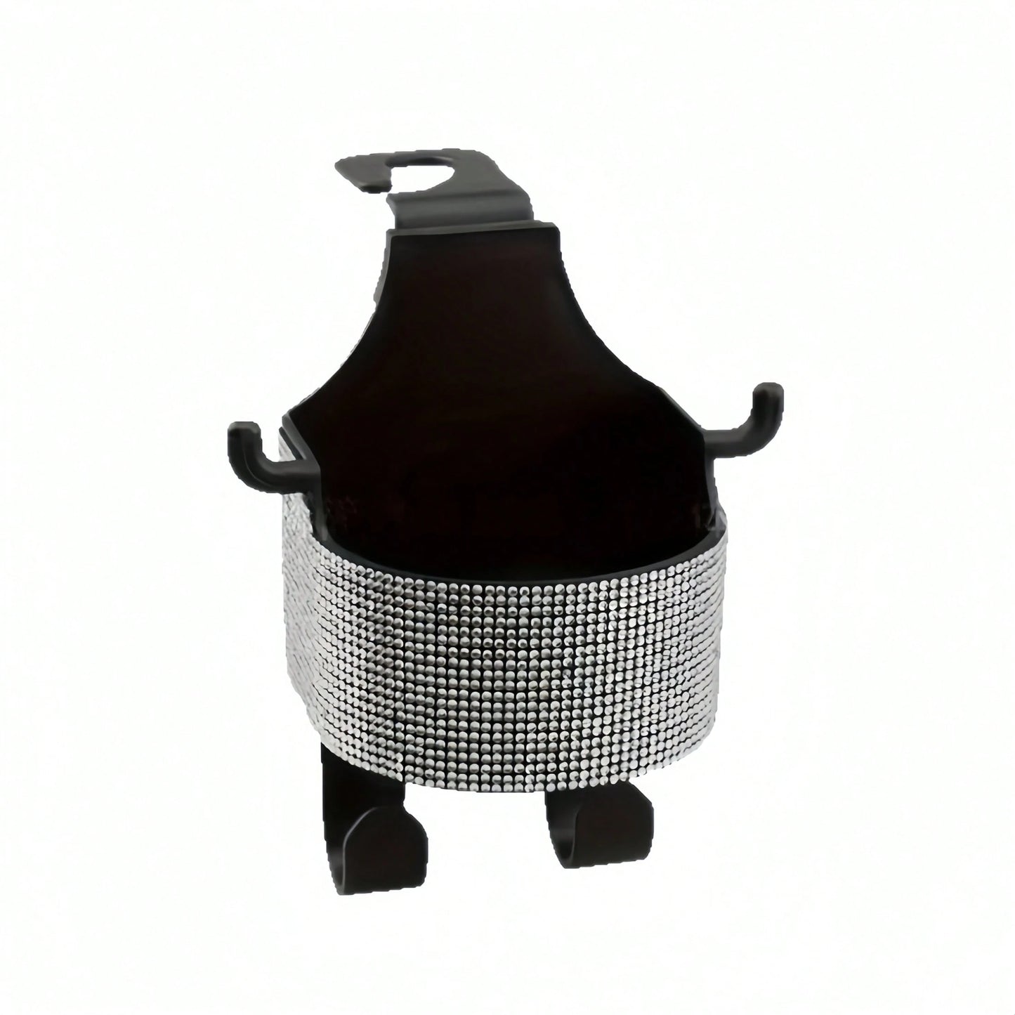 1pc New Rhinestone Multi-Function Car Seat Storage Bag With Cup Holder, 2-In-1 Car Hook, Easy Installation- Durable ABS Material Storage Bag, Convenient To Carry