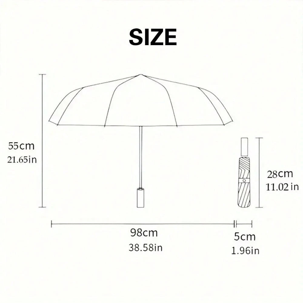 1pc Newspaper Print Umbrella- Compact Folding Umbrella With 8 Reinforced Ribs, Foldable Newspaper Canopy, Portable For Handbag/Briefcase- Realistic Newspaper Page Design