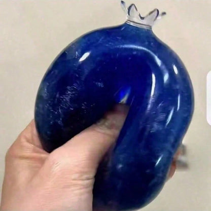 1pc Oversized Transparent Blueberry Squishy Fidget Toys, Slow Rebound Soft Rubber Stress Relief Squeeze Toy, Melojoy Tabasqueeze With Unique Viscous Feeling, Random Style & Color