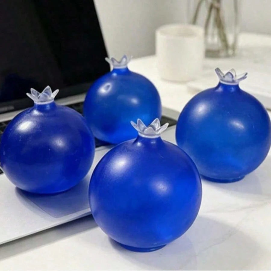 1pc Oversized Transparent Blueberry Squishy Fidget Toys, Slow Rebound Soft Rubber Stress Relief Squeeze Toy, Melojoy Tabasqueeze With Unique Viscous Feeling, Random Style & Color