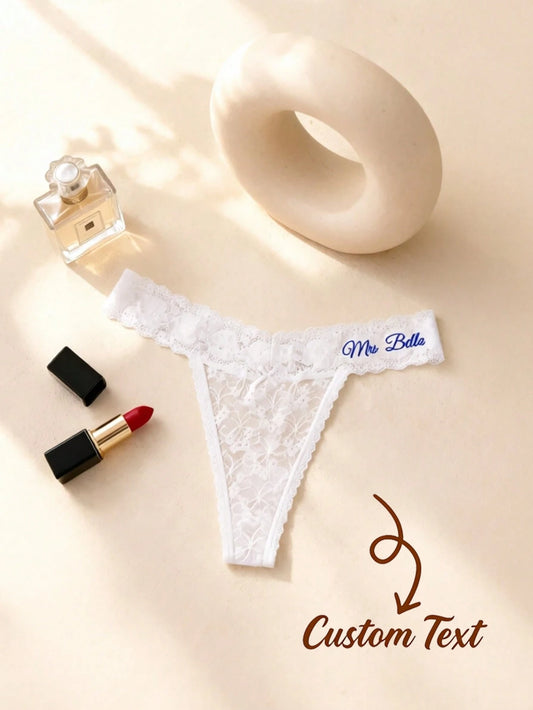 1pc Personalized Panties, Customized Sexy Bridal Lingerie Party Gift, Suitable For Valentine's Day, Wedding Night, Honeymoon Gift, Lingerie Party