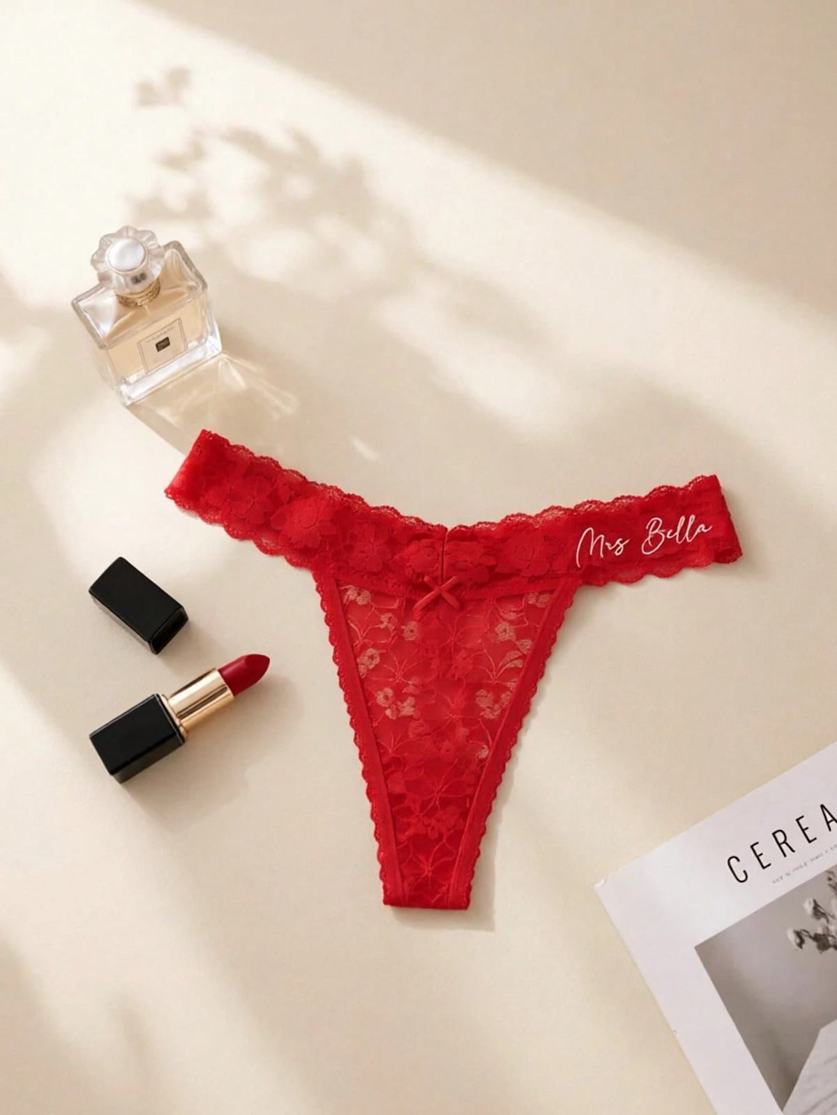 1pc Personalized Panties, Customized Sexy Bridal Lingerie Party Gift, Suitable For Valentine's Day, Wedding Night, Honeymoon Gift, Lingerie Party