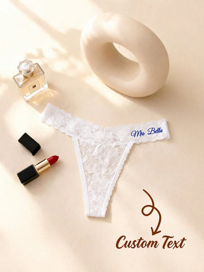 1pc Personalized Panties, Customized Sexy Bridal Lingerie Party Gift, Suitable For Valentine's Day, Wedding Night, Honeymoon Gift, Lingerie Party