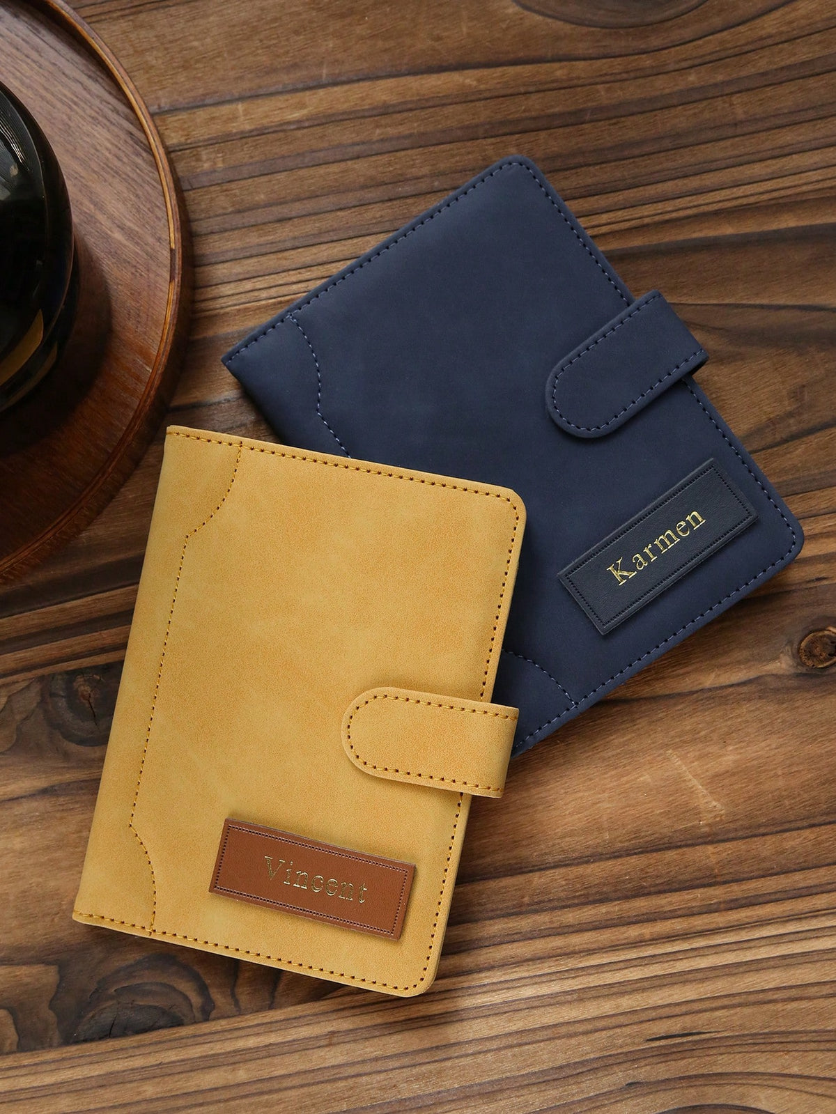 1pc Personalized Passport Holder, Custom Gold Letter Combination Suede Passport Cover, Matte Faux Leather Passport Wallet, Custom Travel Accessory, Handmade, Travel Gift, Bridesmaid Gift, Birthday Gif