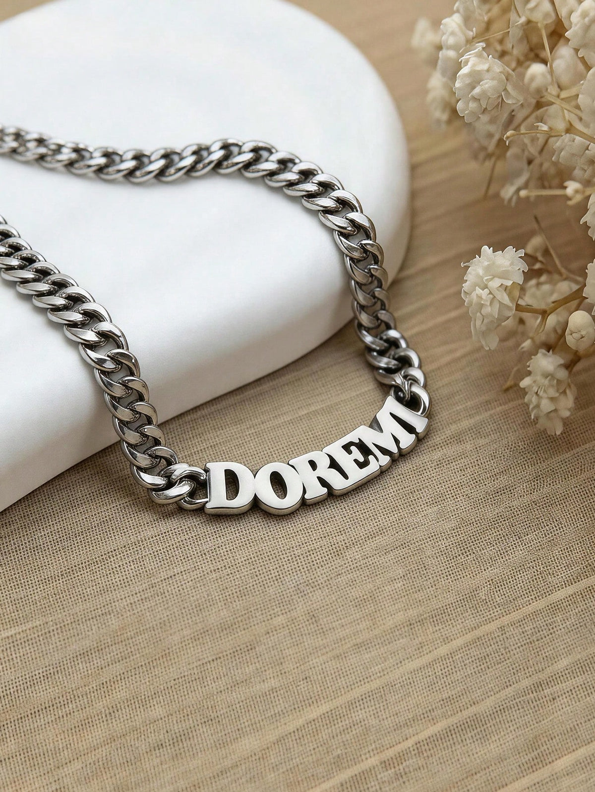 1pc Personalized Unisex Street Style Stainless Steel Custom Name Necklace, Hip-Hop Style Jewelry, Street Vintage Style, Cool Necklace, Stainless Steel Gold Heavy-Duty Pendant, Suitable For Boys, Girls