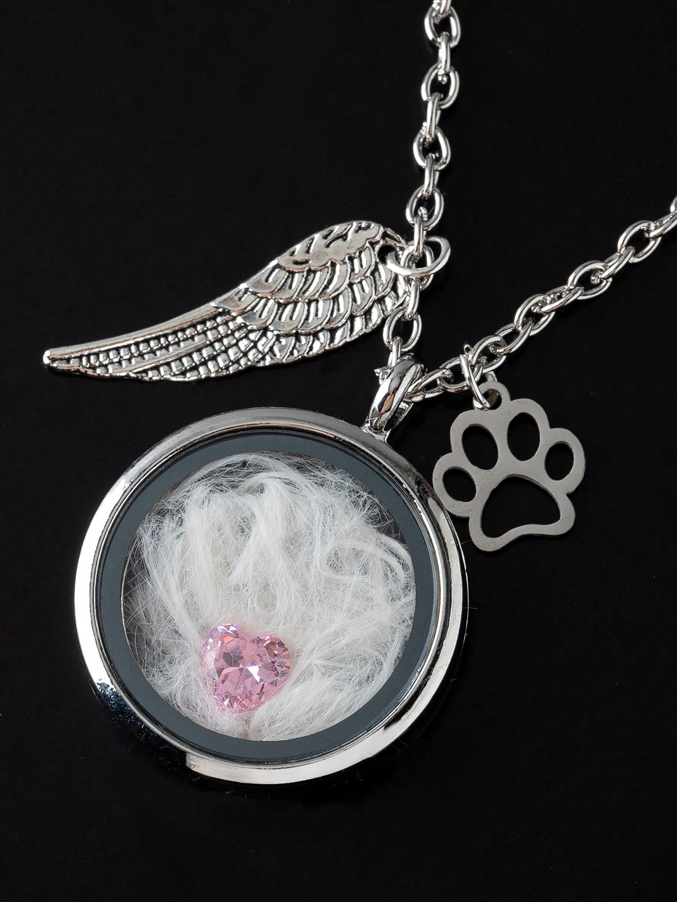 1pc Pet Hair Keepsake Necklace, Cat Dog Hair Memorial Pendant, Pet Memorial Jewelry, Birthstone Memorial Beads, Living Memory Necklace, Pet Loss Gift