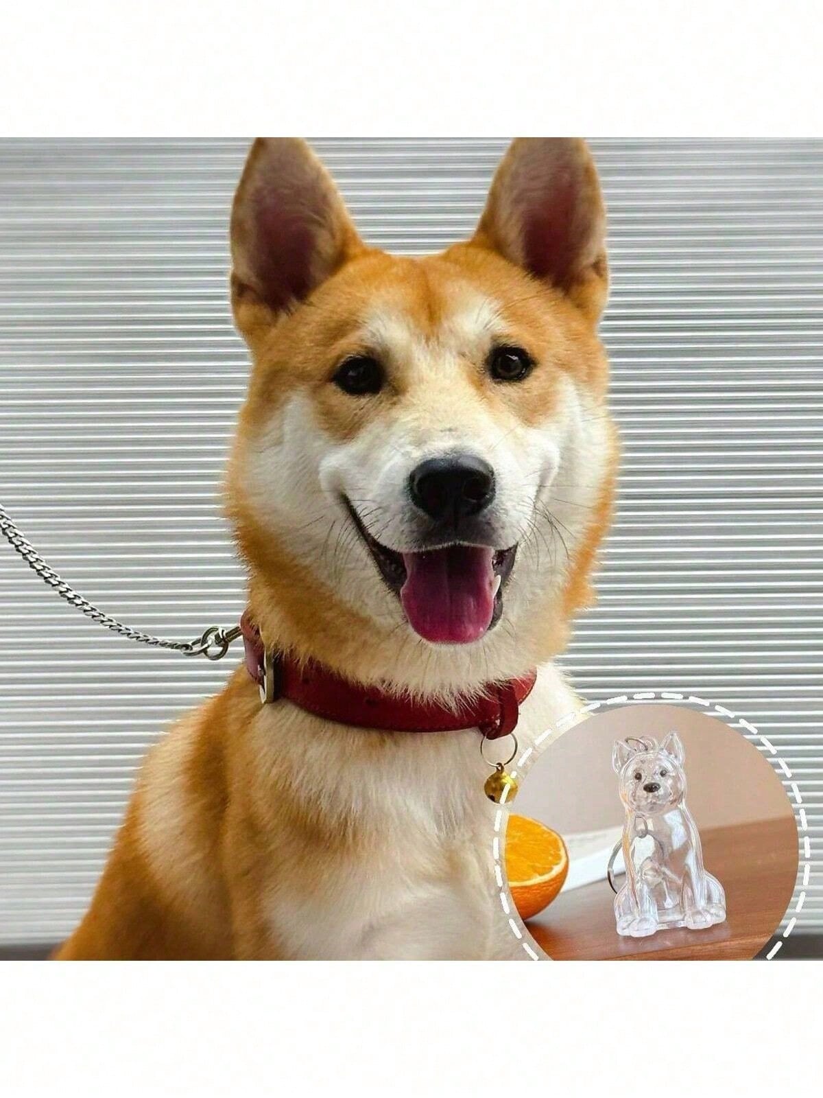 1PC PET Material Keychain With Pet Hair Storage Design-Well-Made Keychain Featuring A Sitting Dog Figure Withchain Ideal For Dog Owners- A Functional And Thoughtfulaccessory That Collects And Preser