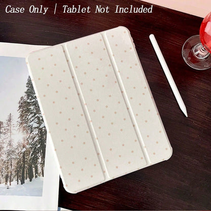 1pc Pink Polka Dot Mirror Pattern Tablet Protective Case- Cute Minimalist Design, Foldable Stand, Shock-Proof Protection, Pen Slot, Suitable For Air 13(M3 2025), Air 11(M3 2025), 11(A16 2025), Auto S