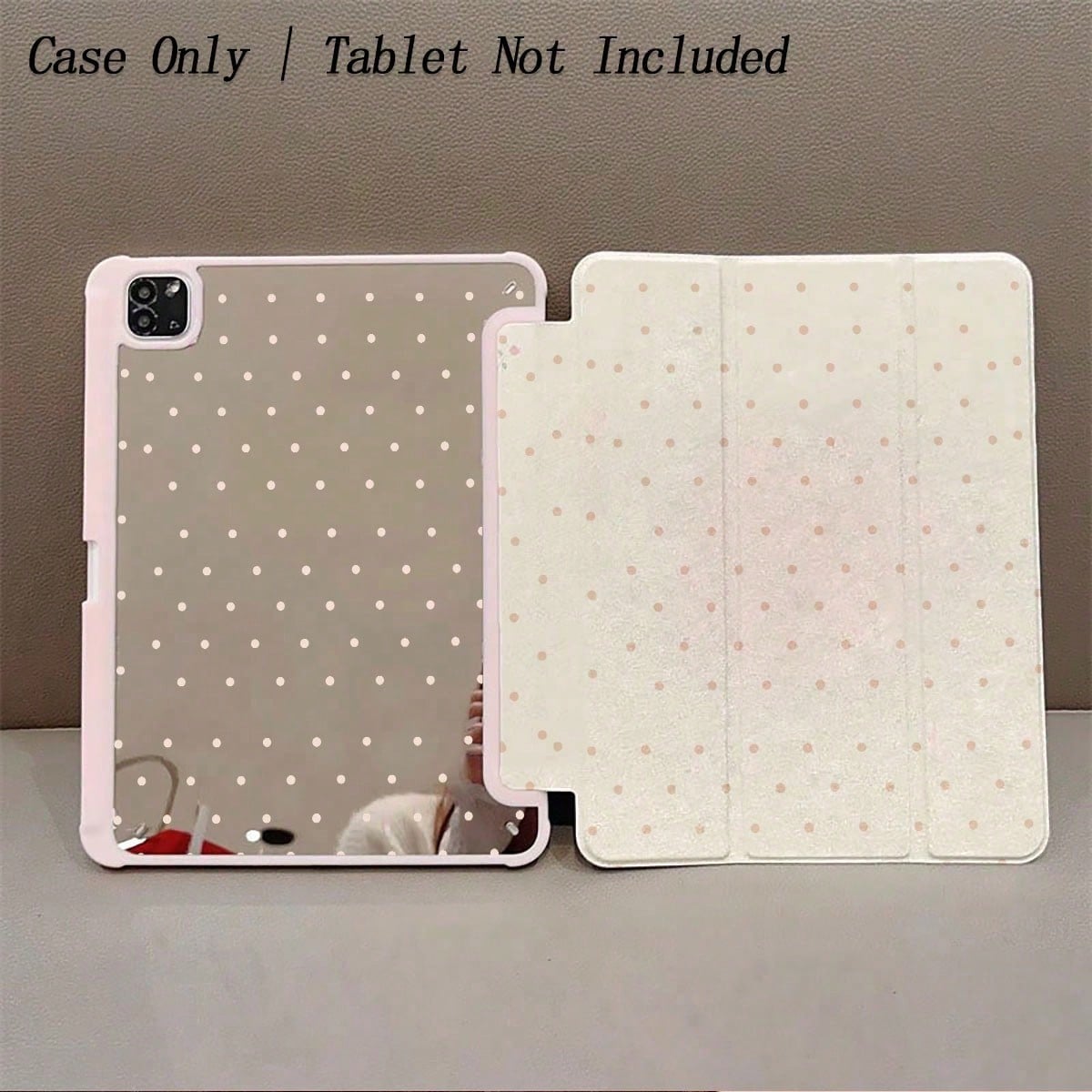 1pc Pink Polka Dot Mirror Pattern Tablet Protective Case- Cute Minimalist Design, Foldable Stand, Shock-Proof Protection, Pen Slot, Suitable For Air 13(M3 2025), Air 11(M3 2025), 11(A16 2025), Auto S