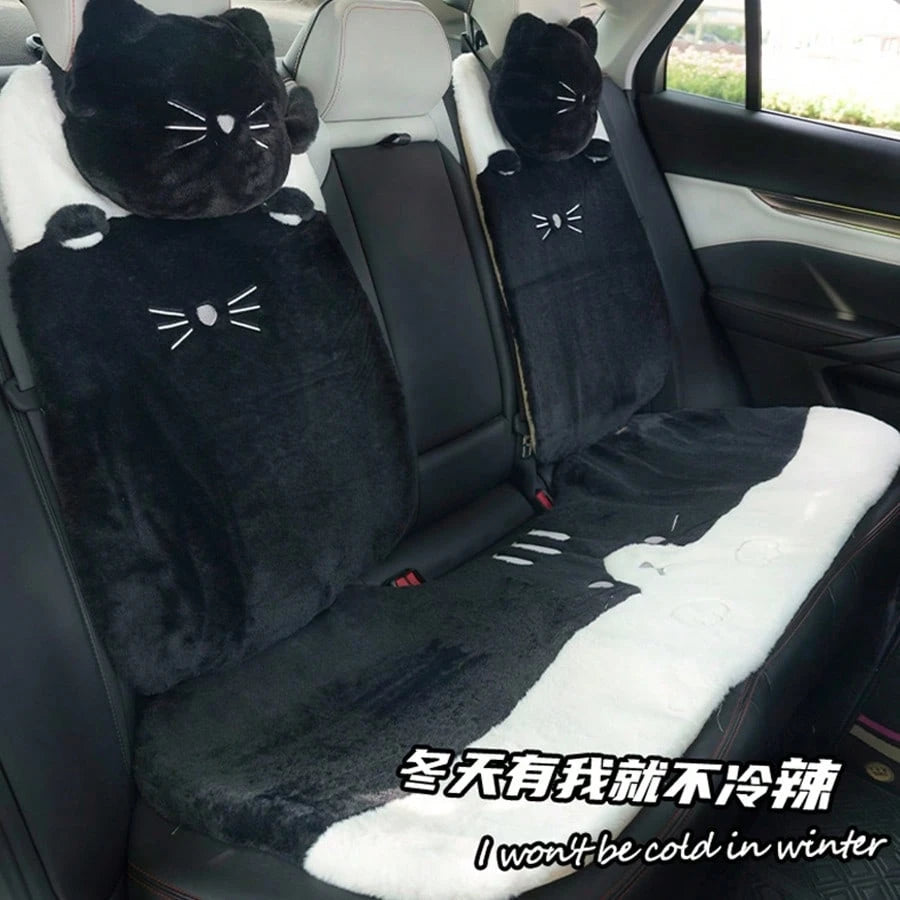 1pc Plush Car Seat Cushion, Winter Creative Cat Paw Pattern, Mesh Car Warm Anti-Slip Seat Cushion, All-Season Universal Car Seat Cushion