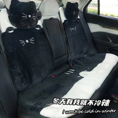 1pc Plush Car Seat Cushion, Winter Creative Cat Paw Pattern, Mesh Car Warm Anti-Slip Seat Cushion, All-Season Universal Car Seat Cushion