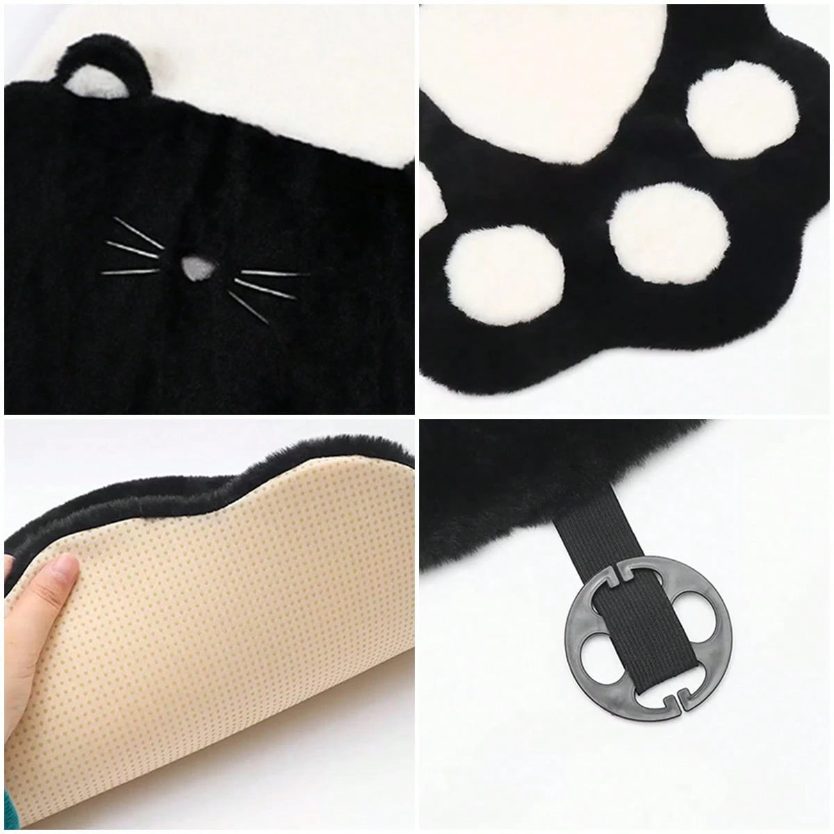 1pc Plush Car Seat Cushion, Winter Creative Cat Paw Pattern, Mesh Car Warm Anti-Slip Seat Cushion, All-Season Universal Car Seat Cushion