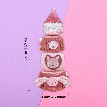 1pc Plush Stacking Tumbler Doll, Pink Stacking Tower Interactive Doll, Travel Comfort Doll, Suitable As Gift For Newborn Baby