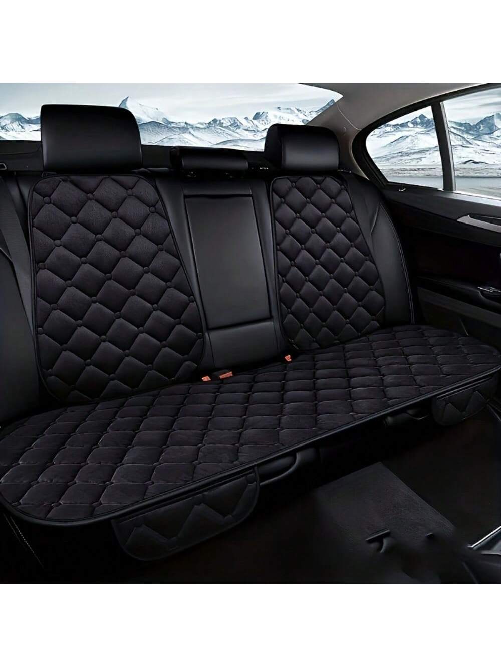 1pc Plush Universal Car Seat Cover Plus- Breathable, Soft, And Comfortable Rear Cushion Protector Mat Pad With Superior Support- Fits Most Vehicles, Easy To Install, And Machine Washable Fabric Mate
