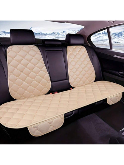 1pc Plush Universal Car Seat Cover Plus- Breathable, Soft, And Comfortable Rear Cushion Protector Mat Pad With Superior Support- Fits Most Vehicles, Easy To Install, And Machine Washable Fabric Mate