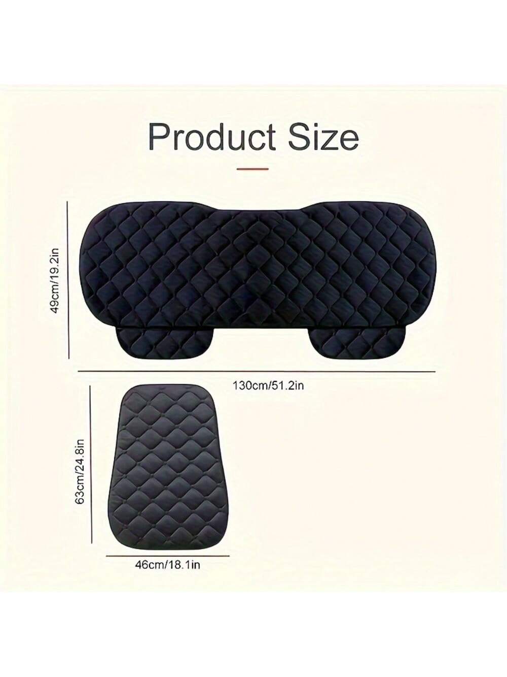 1pc Plush Universal Car Seat Cover Plus- Breathable, Soft, And Comfortable Rear Cushion Protector Mat Pad With Superior Support- Fits Most Vehicles, Easy To Install, And Machine Washable Fabric Mate
