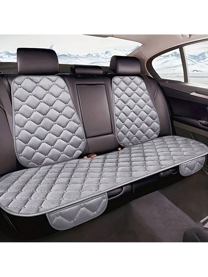 1pc Plush Universal Car Seat Cover Plus- Breathable, Soft, And Comfortable Rear Cushion Protector Mat Pad With Superior Support- Fits Most Vehicles, Easy To Install, And Machine Washable Fabric Mate