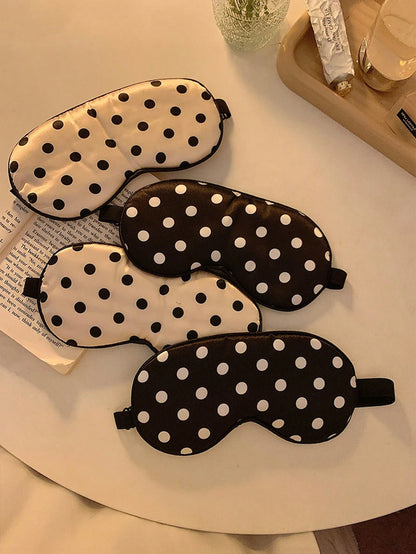 1pc Polka Dot Pattern Silk-Like Elastic Blackout Sleep Eye Mask