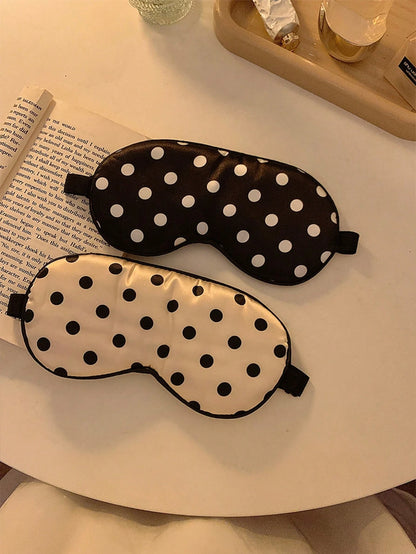 1pc Polka Dot Pattern Silk-Like Elastic Blackout Sleep Eye Mask