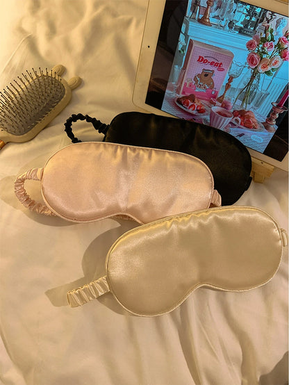 1pc Polka Dot Pattern Silk-Like Elastic Blackout Sleep Eye Mask