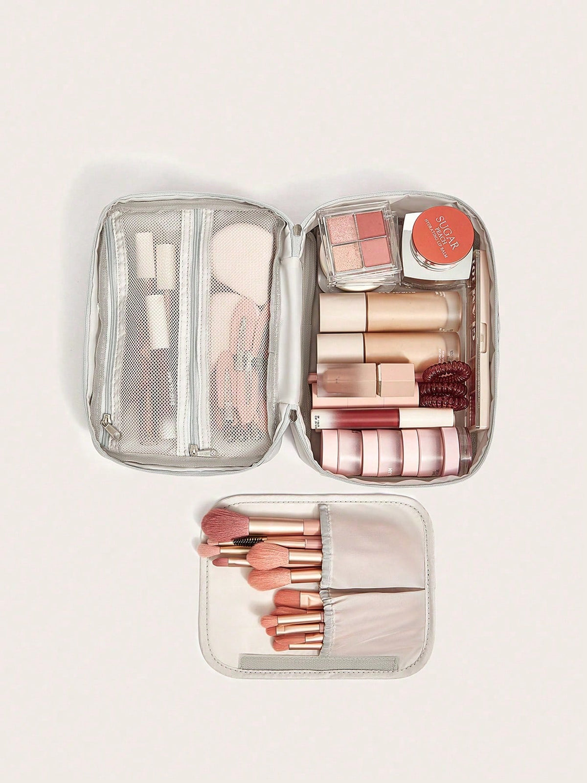 1pc Polyester Storage Bag, Minimalist Portable Toiletry Storage Bag, Ideal For Packing Cosmetics, And Travel Essentials,Boho Vibes