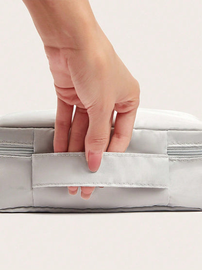1pc Polyester Storage Bag, Minimalist Portable Toiletry Storage Bag, Ideal For Packing Cosmetics, And Travel Essentials,Boho Vibes