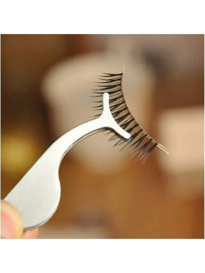 1pc Portable False Eyelash Applicator Makeup Tool Eyebrow Tweezers Extension Clip Eyelash Curler