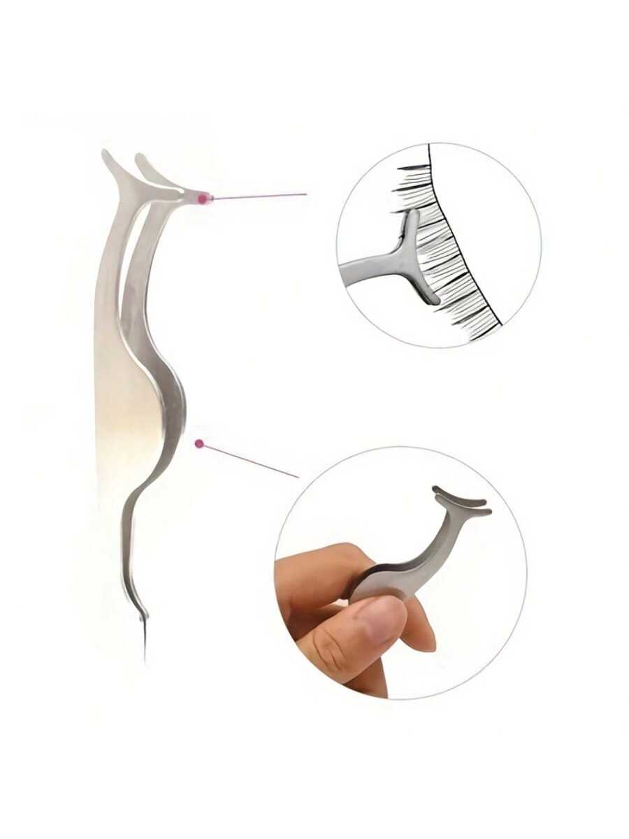 1pc Portable False Eyelash Applicator Makeup Tool Eyebrow Tweezers Extension Clip Eyelash Curler