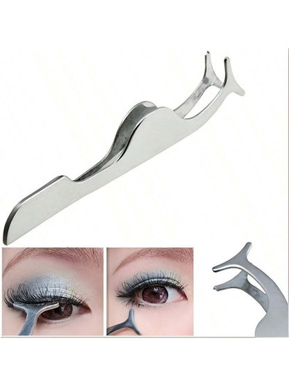 1pc Portable False Eyelash Applicator Makeup Tool Eyebrow Tweezers Extension Clip Eyelash Curler