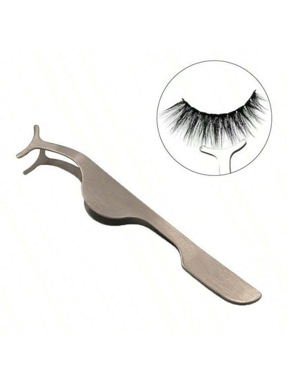 1pc Portable False Eyelash Applicator Makeup Tool Eyebrow Tweezers Extension Clip Eyelash Curler