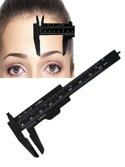 1pc Portable Plastic Eyebrow Ruler, Vernier Caliper, Tattoo Ruler, Ruler, Plastic Permanent Makeup Measuring Tool