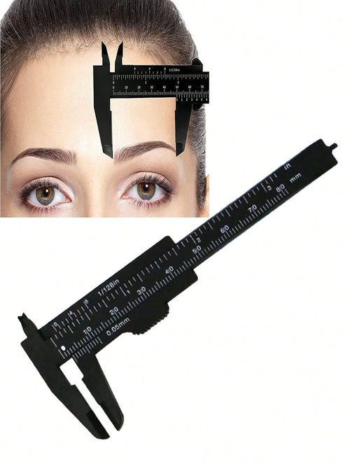 1pc Portable Plastic Eyebrow Ruler, Vernier Caliper, Tattoo Ruler, Ruler, Plastic Permanent Makeup Measuring Tool