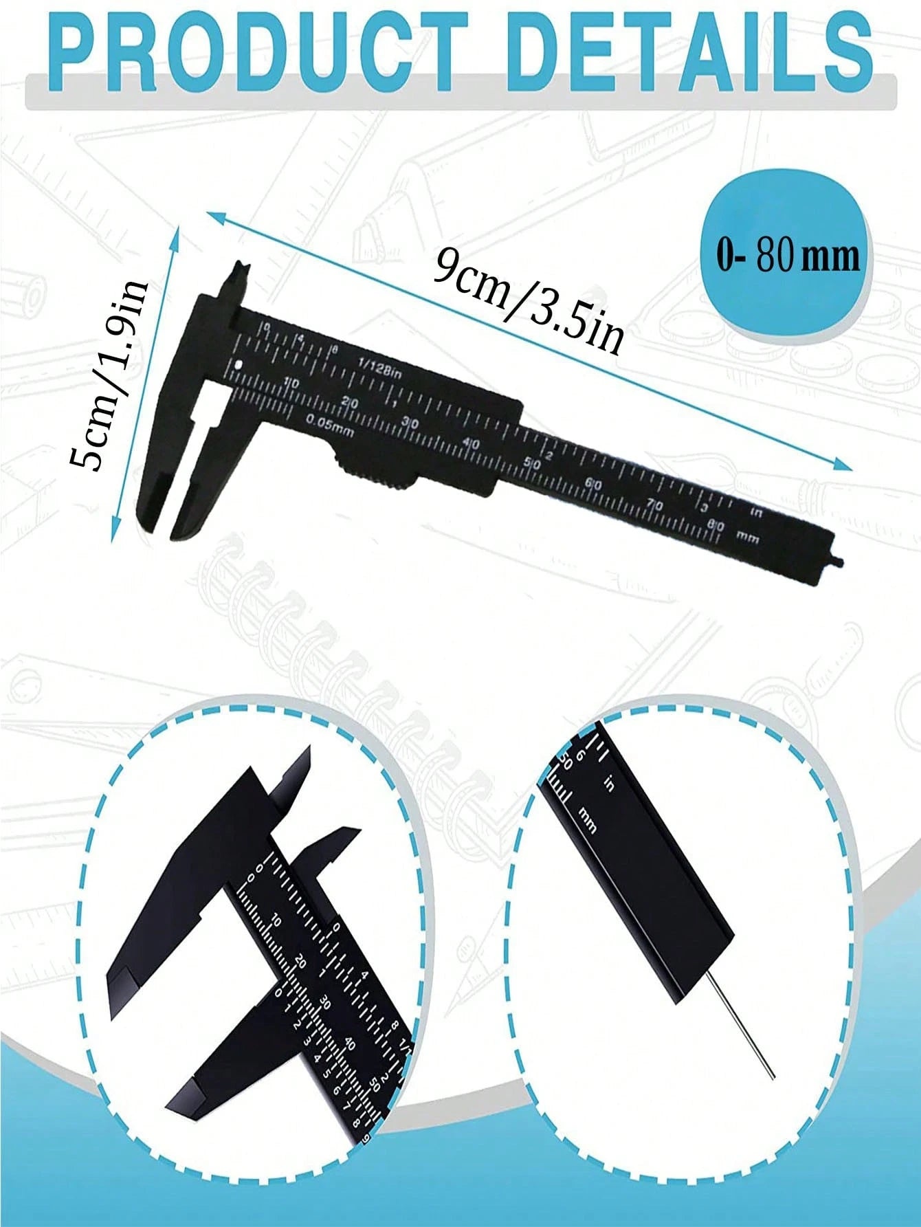 1pc Portable Plastic Eyebrow Ruler, Vernier Caliper, Tattoo Ruler, Ruler, Plastic Permanent Makeup Measuring Tool