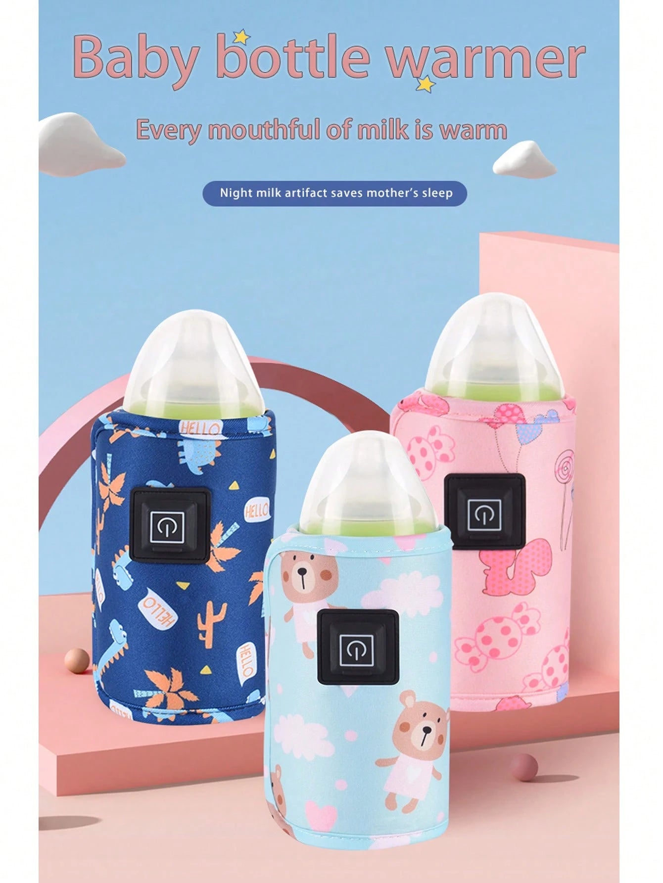 1pc Portable USB Milk Bottle Warmer, Constant Temperature Milk Bag For Outdoor Use