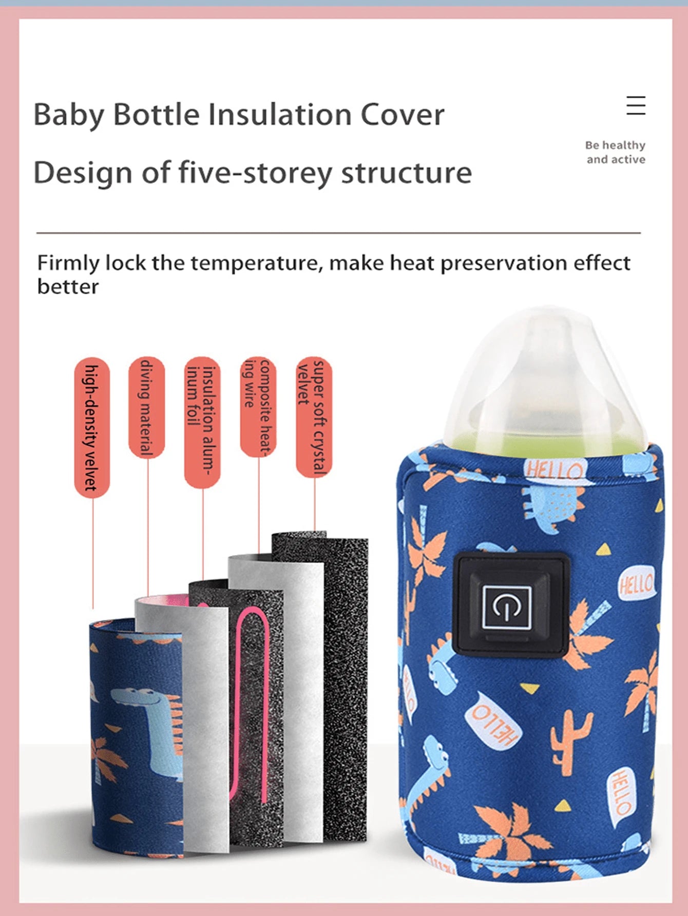 1pc Portable USB Milk Bottle Warmer, Constant Temperature Milk Bag For Outdoor Use