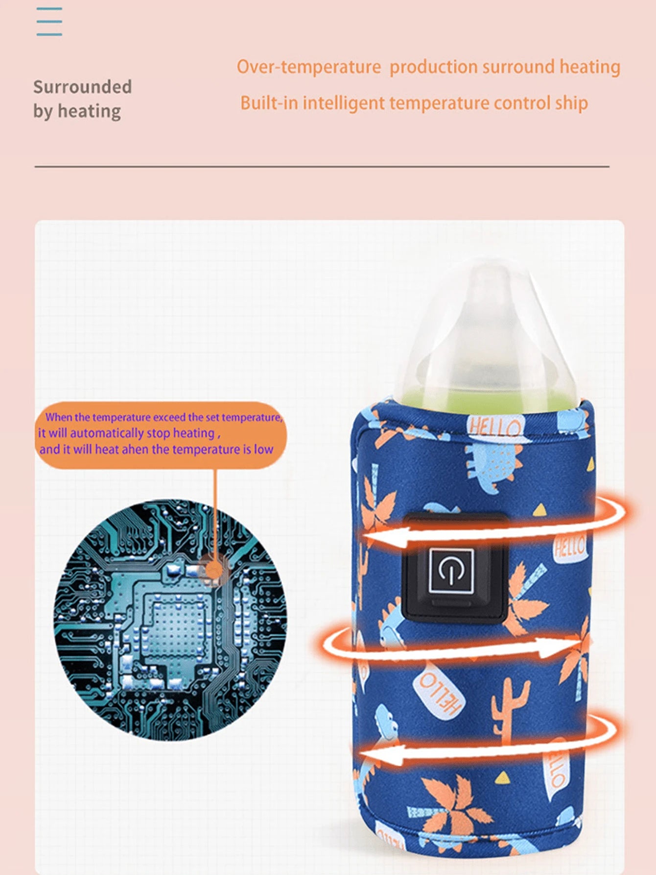 1pc Portable USB Milk Bottle Warmer, Constant Temperature Milk Bag For Outdoor Use
