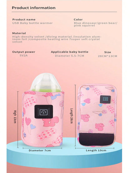 1pc Portable USB Milk Bottle Warmer, Constant Temperature Milk Bag For Outdoor Use