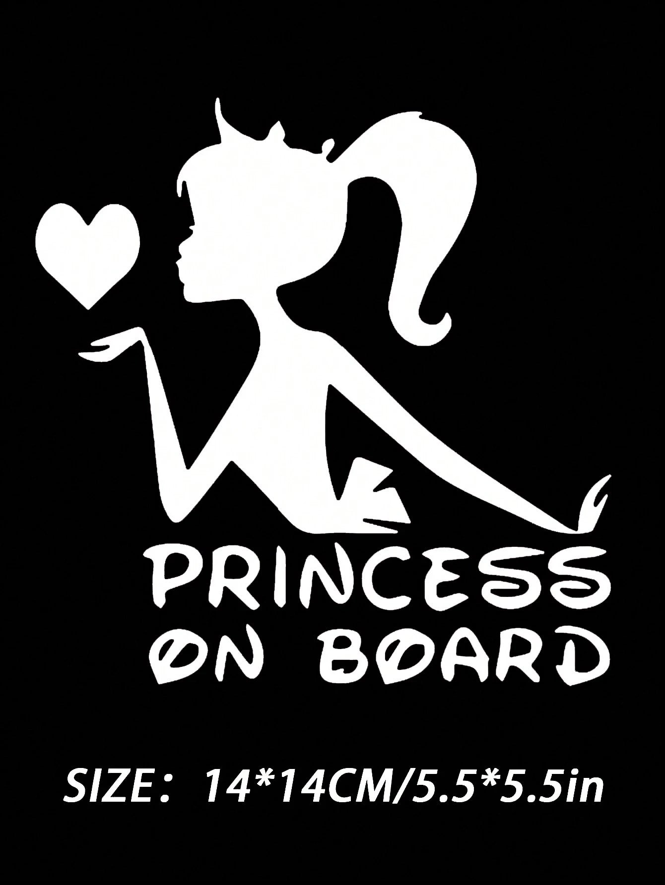1pc Princess On Board Car Sticker