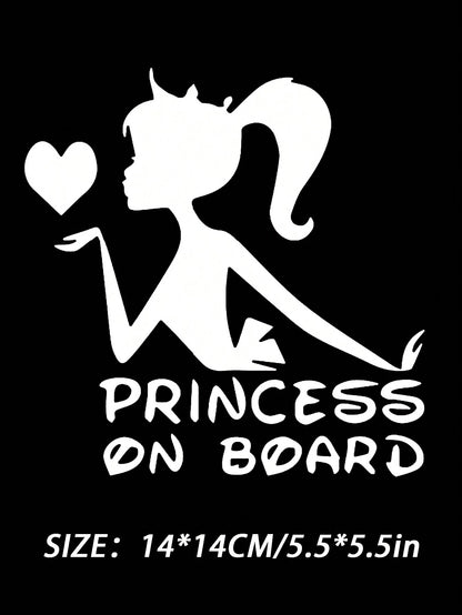 1pc Princess On Board Car Sticker